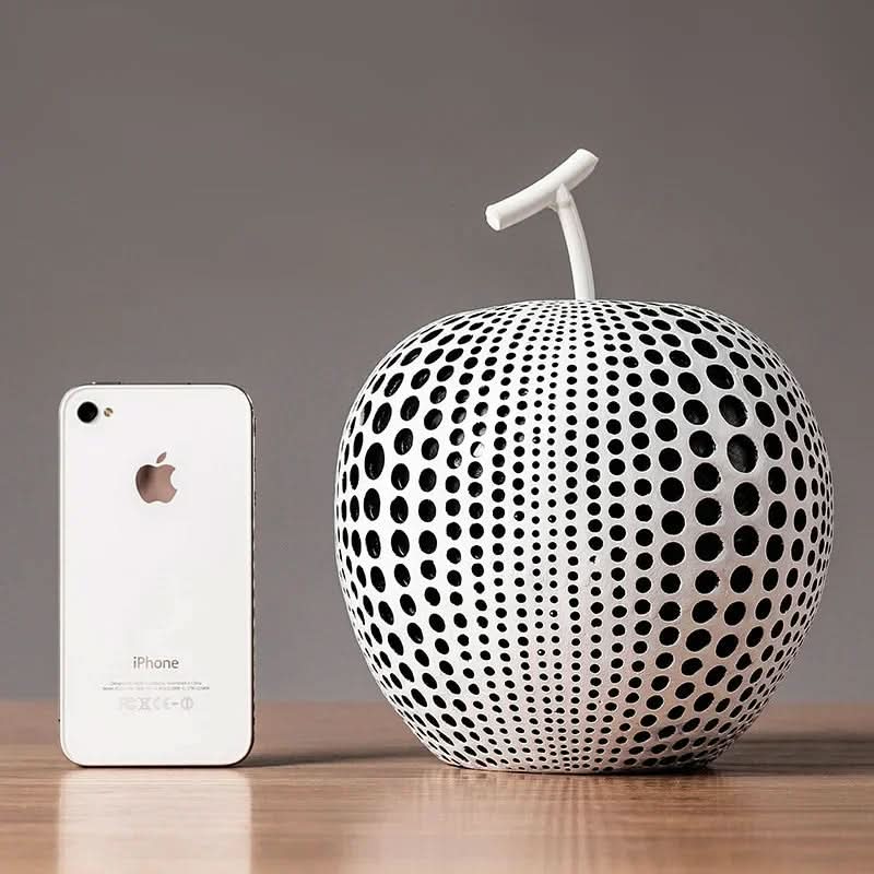 Skorter | MonoApple Decorative Figurine – Black & White Polka Dot Apple