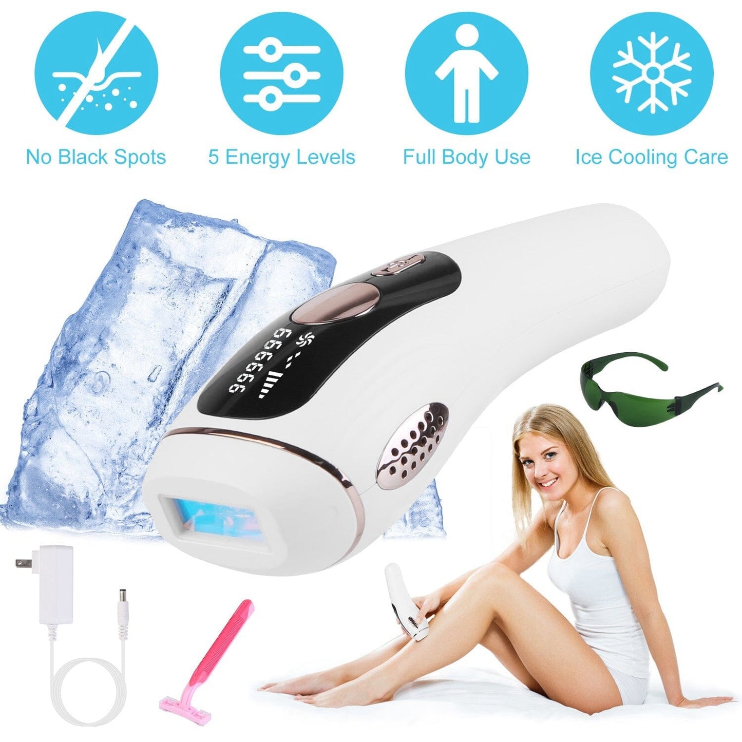 Skorter | Laser Hair Removal Ice Cooling Permanent IPL