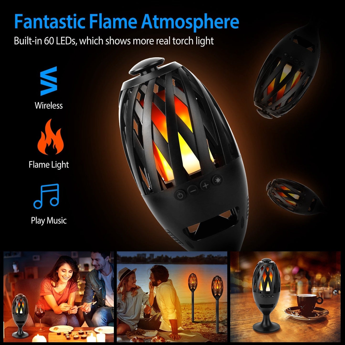 Skorter | LED Flame Speakers Torch