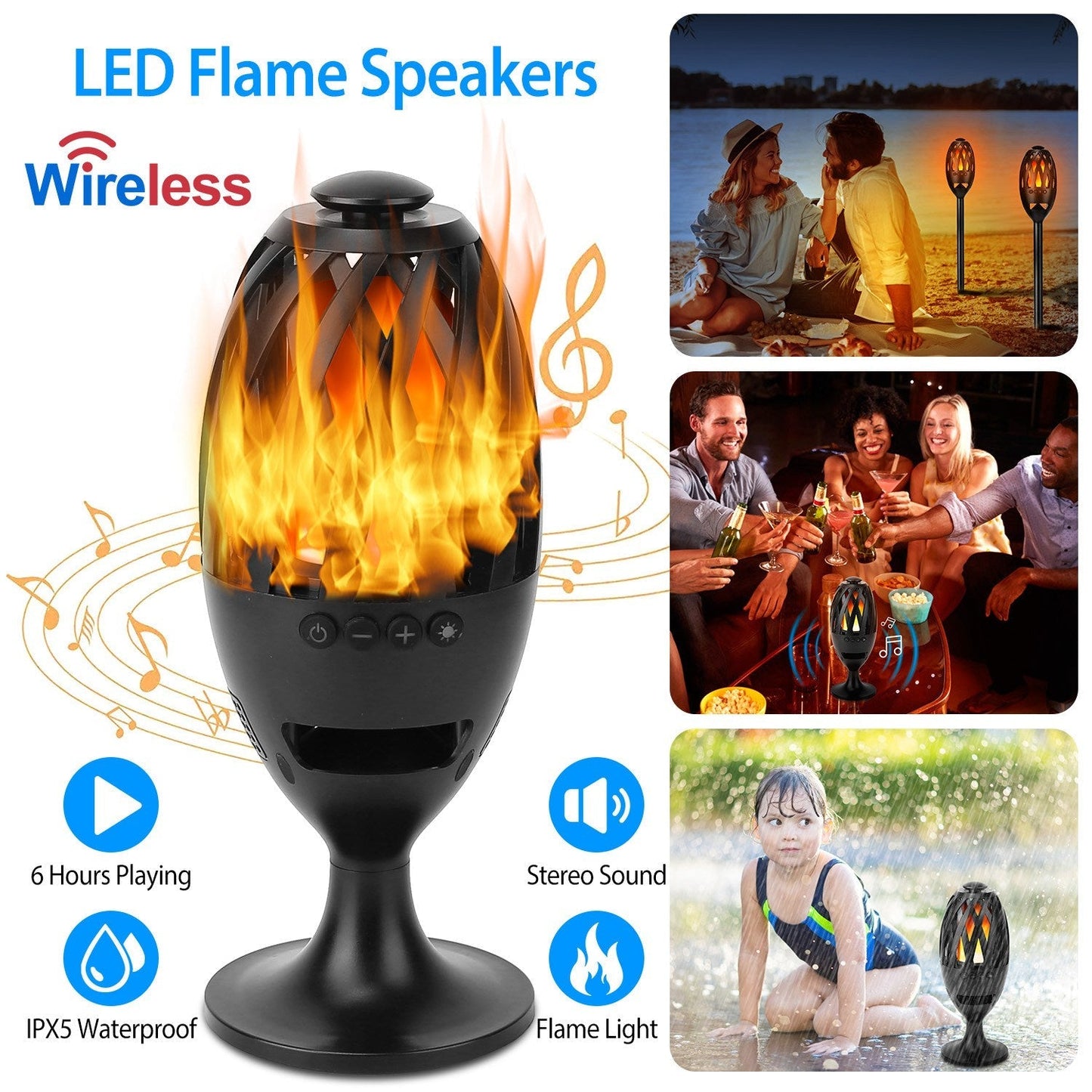 Skorter | LED Flame Speakers Torch