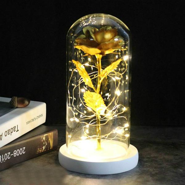 Skorter | LED Glass Cover Simulation Film Rose Flower