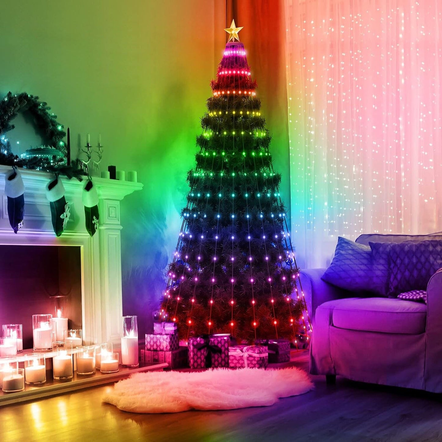 Skorter | LED Light Foldable Christmas Tree Light with Remote Control App Control