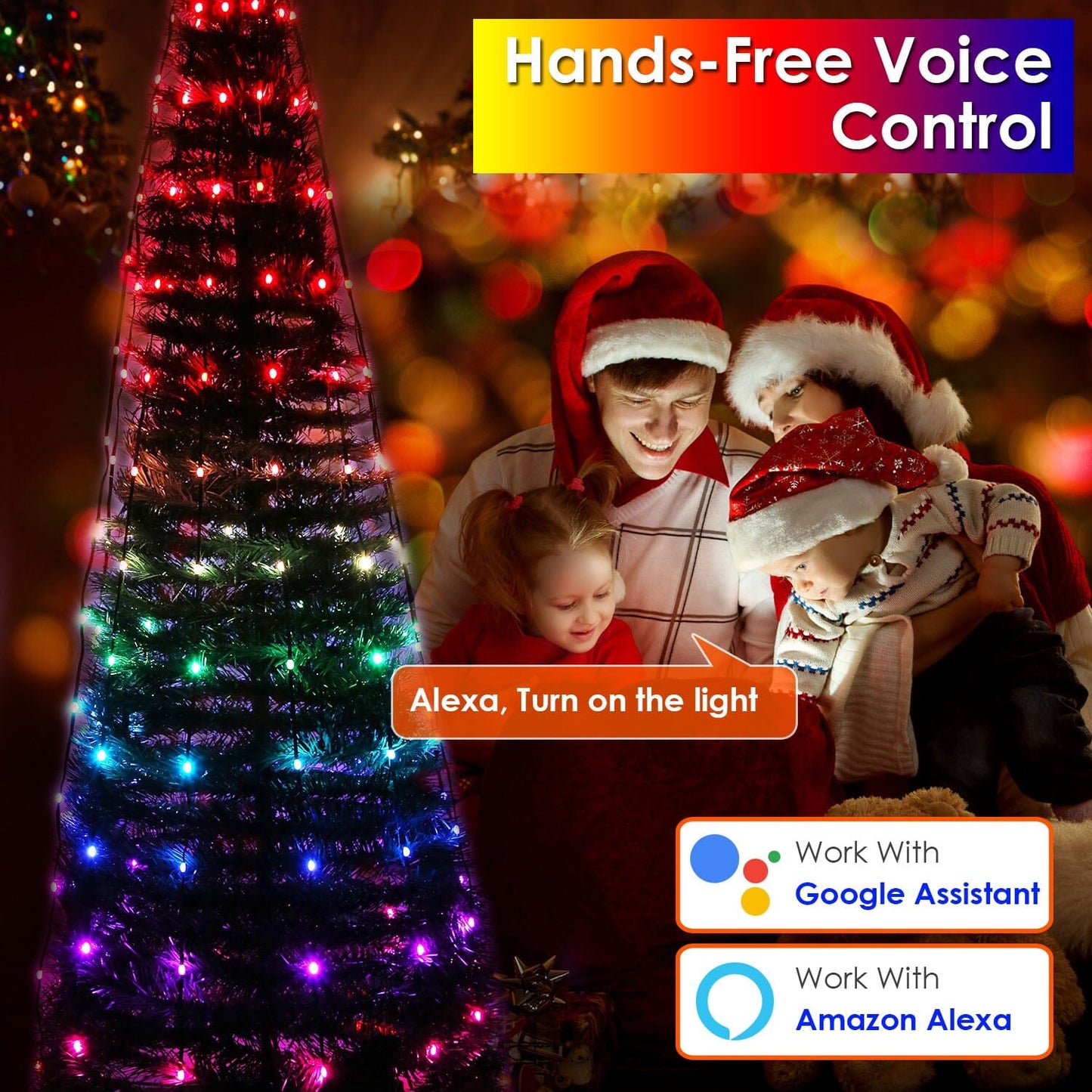 Skorter | LED Light Foldable Christmas Tree Light with Remote Control App Control
