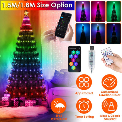 Skorter | LED Light Foldable Christmas Tree Light with Remote Control App Control