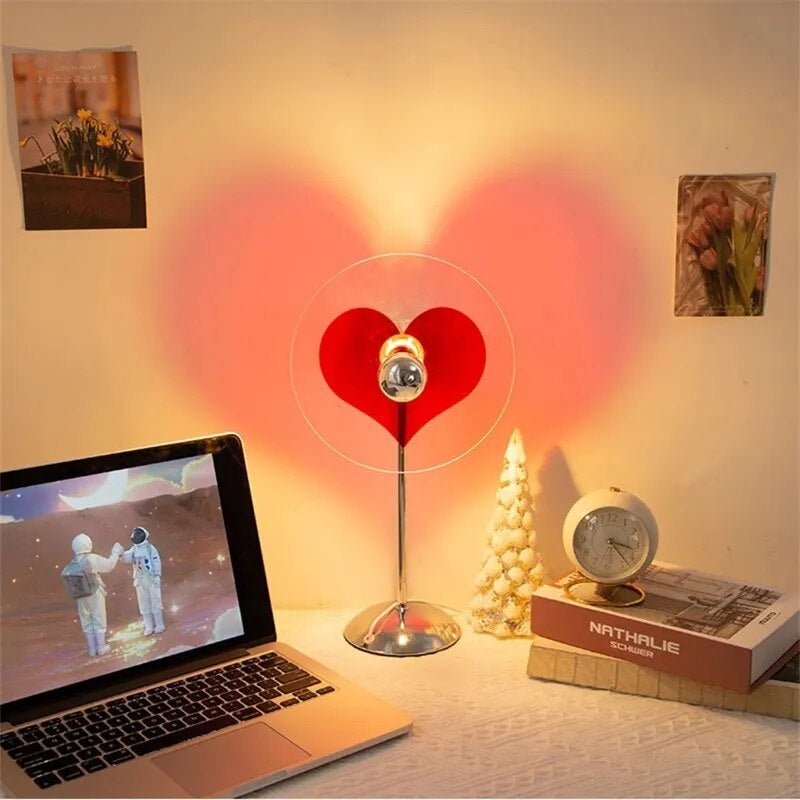 Skorter | LED Love Heart Shape Projector Light | Romantic LED Rainbow Atmosphere Light Night Light