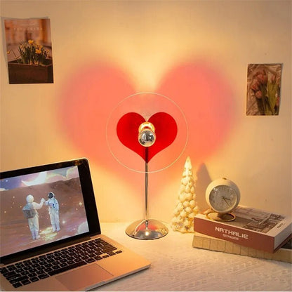 Skorter | LED Love Heart Shape Projector Light | Romantic LED Rainbow Atmosphere Light Night Light