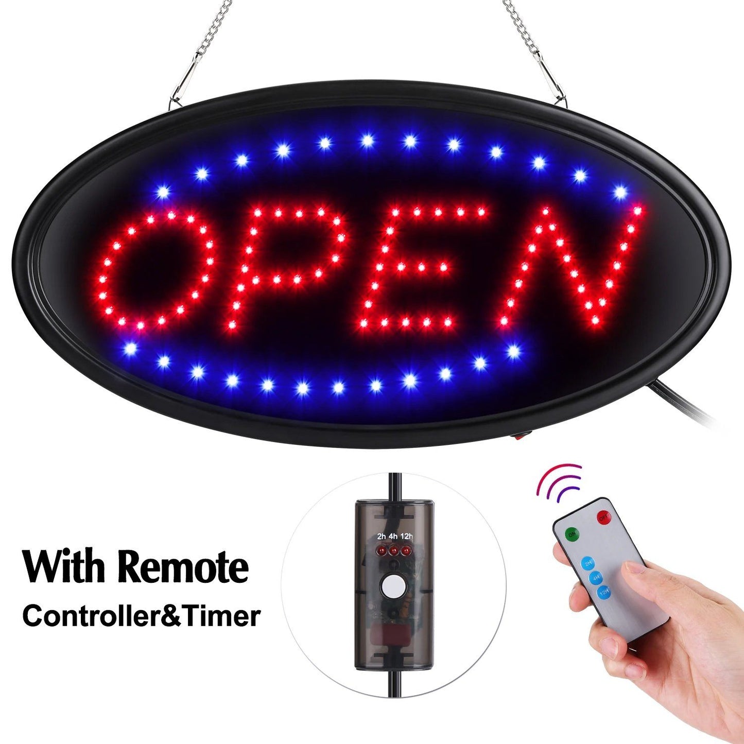 Skorter | LED Open Sign Advertising Board Electronic Screen with Remote Control and Timer Function
