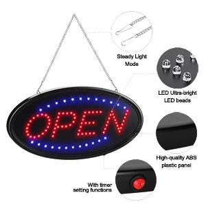 Skorter | LED Open Sign Advertising Board Electronic Screen with Remote Control and Timer Function