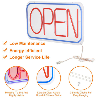 Skorter | LED Open Sign Advertising Table with 11 Levels Adjustable Brightness