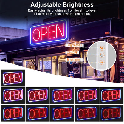 Skorter | LED Open Sign Advertising Table with 11 Levels Adjustable Brightness