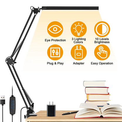 Skorter | LED Reading Lamp with Clamp Adjustable Swing Arm