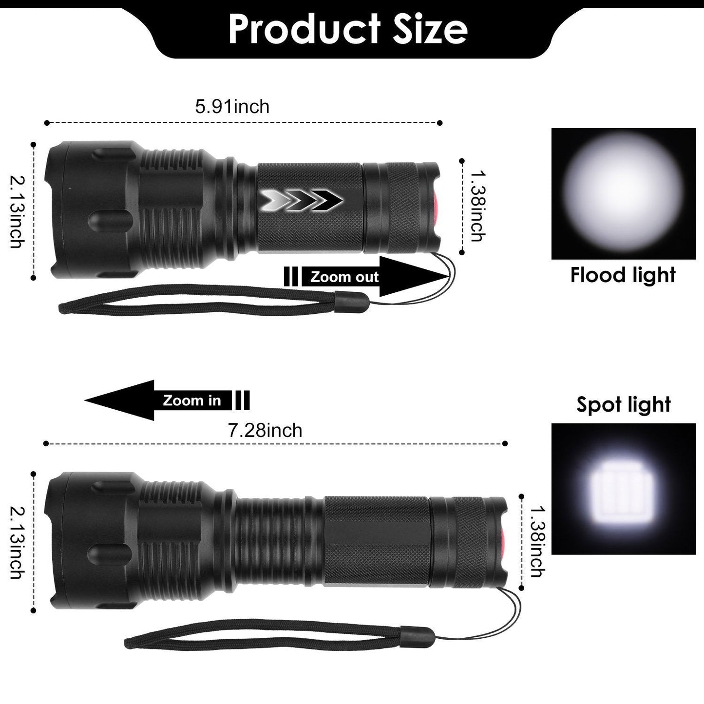 Skorter | LED Rechargeable Zoomable Flashlight