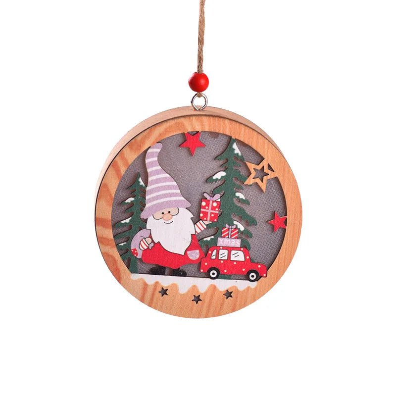 Skorter | LED Wooden Christmas Ornaments – Festive Christmas Tree Decorations, Perfect for Holiday DIY Gifts & New Year Decor