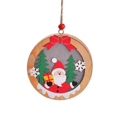 Skorter | LED Wooden Christmas Ornaments – Festive Christmas Tree Decorations, Perfect for Holiday DIY Gifts & New Year Decor