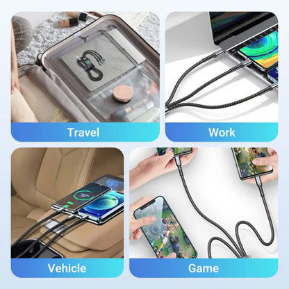 Skorter | LIGHTLINK – Transparent 3-in-1 Super Fast Charging Cable with LED Glow