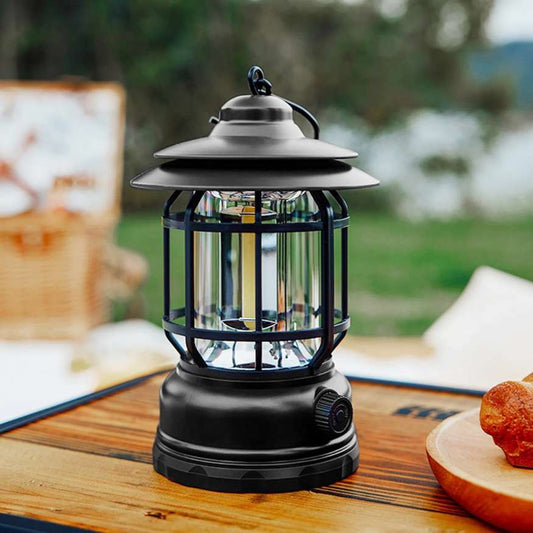 Skorter | Rechargeable LED Camping Lantern | Vintage-Style, Dimmable Light for Outdoor Adventures & Home Emergencies
