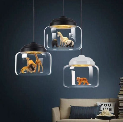 Skorter | Smaller Zoo | Pendant lamp with glass shade
