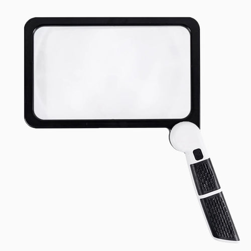 Skorter |-Page Handheld Magnifying Glass – 5X Magnification, LED Lighted Magnifier with 3 Modes, Ideal for Reading Books and Seniors