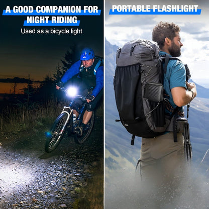 Skorter | 100,000 Lumen Rechargeable LED Flashlight | Waterproof, Impact-Resistant & Ideal for Hiking, Emergencies & Power Outages