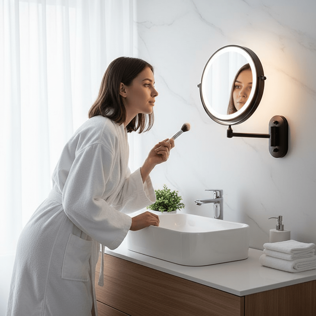 Skorter | LUMIVIEW – Rechargeable LED Magnifying Mirror with Touch Control