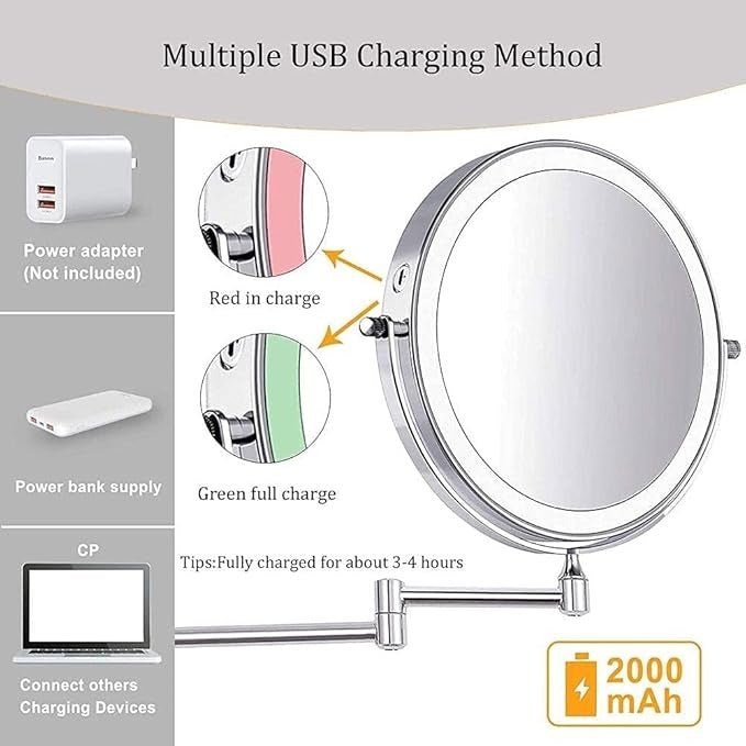 Skorter | LUMIVIEW – Rechargeable LED Magnifying Mirror with Touch Control