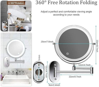 Skorter | LUMIVIEW – Rechargeable LED Magnifying Mirror with Touch Control