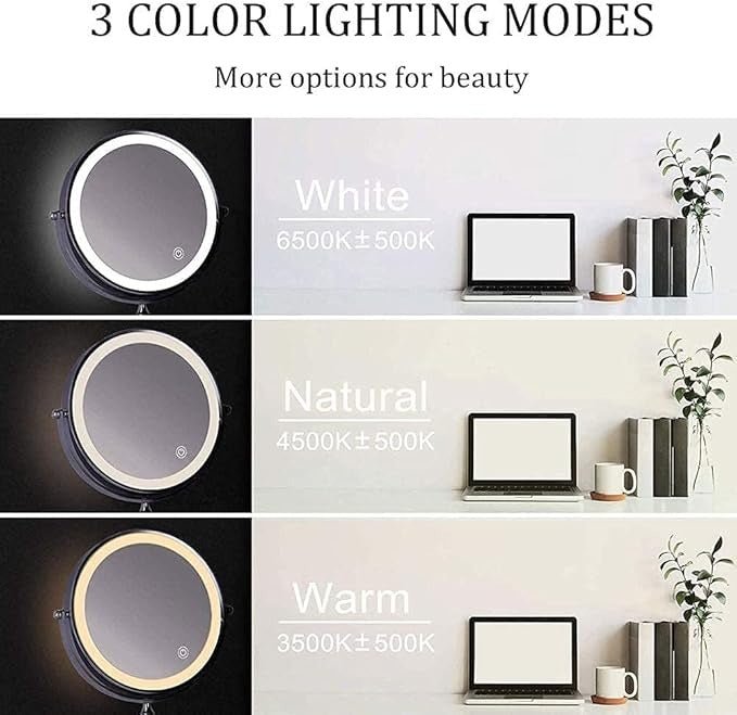 Skorter | LUMIVIEW – Rechargeable LED Magnifying Mirror with Touch Control