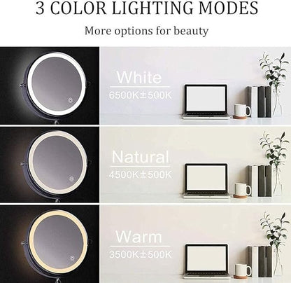 Skorter | LUMIVIEW – Rechargeable LED Magnifying Mirror with Touch Control