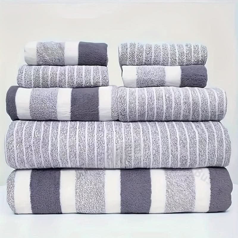 Skorter | 8-Piece Coral Fleece Towel Set – Ultra-Soft & Quick-Drying