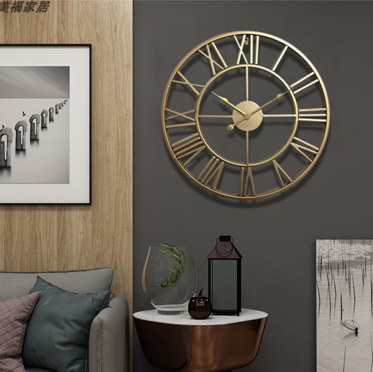 Skorter | Golden or bronze skeleton wall clock
