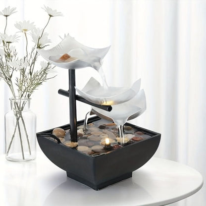 Skorter | Glow LED Leaf Fountain – Modern Indoor Water Feature