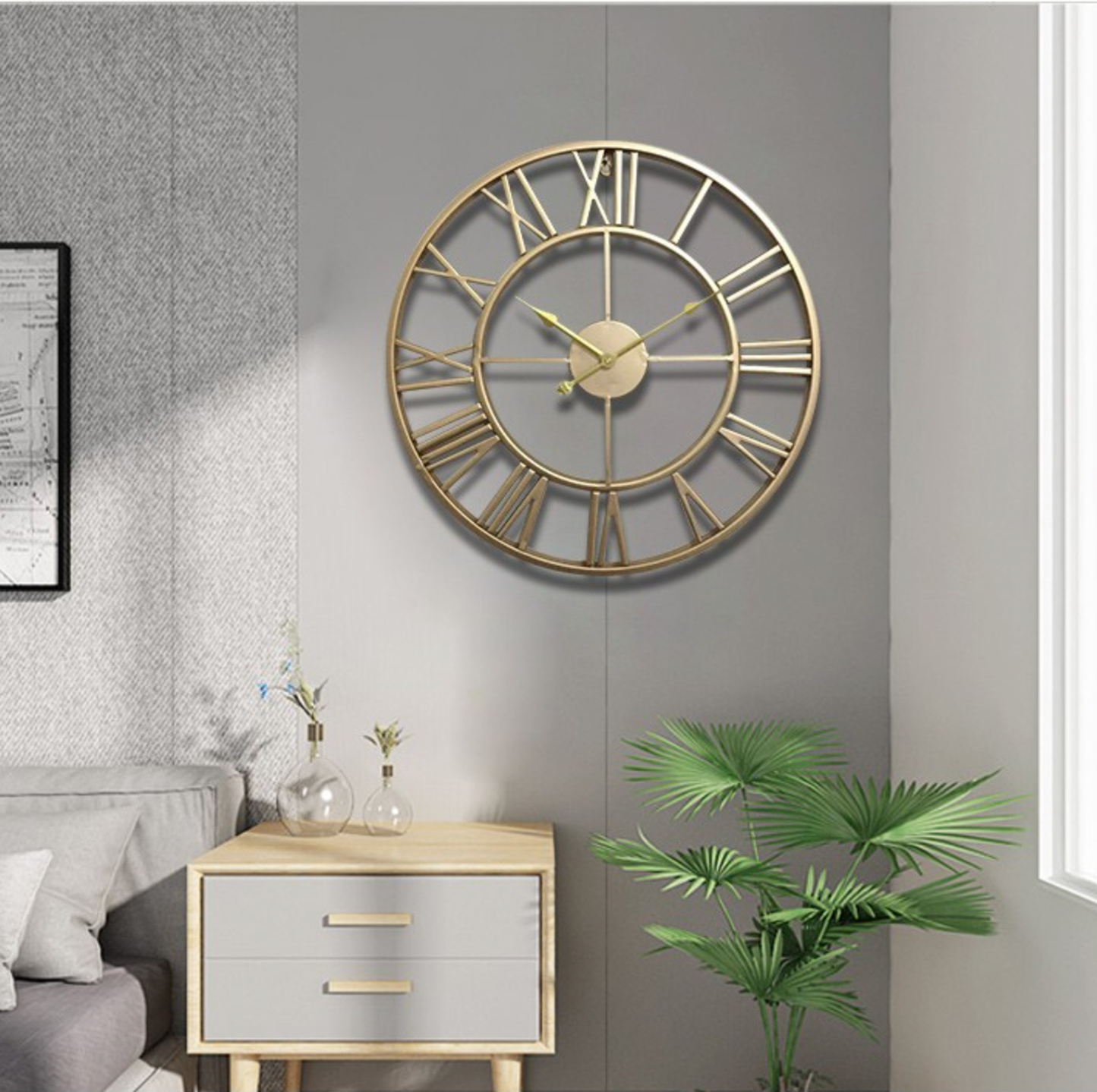 Skorter | Golden or bronze skeleton wall clock