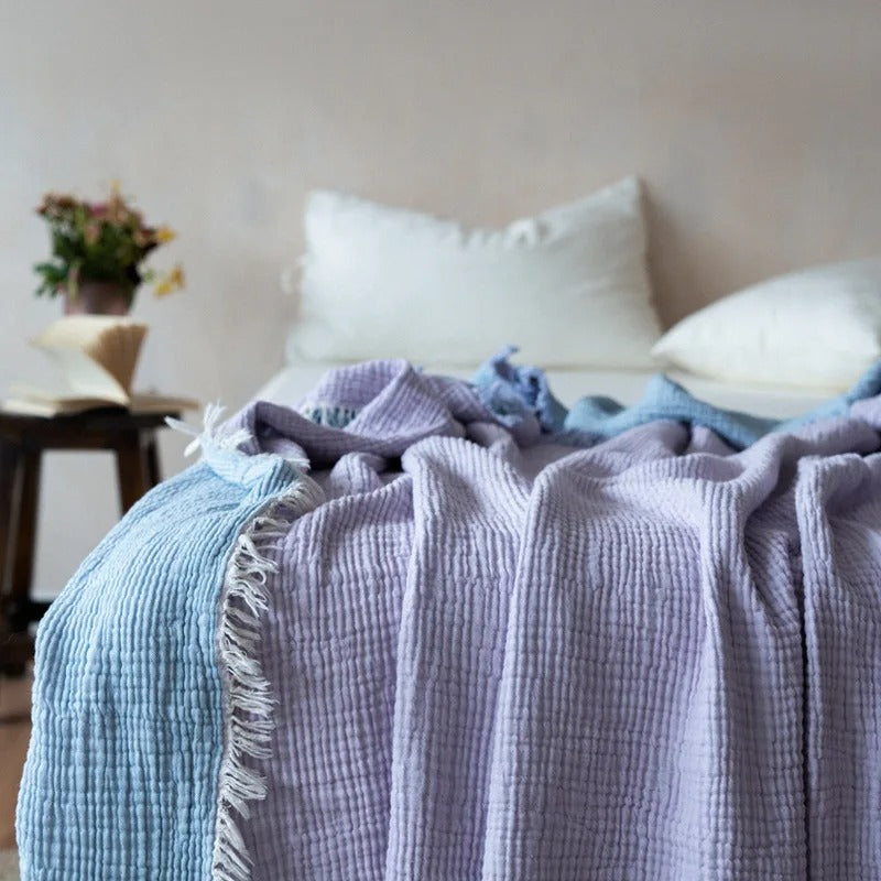 Skorter | Allison Tassel Cotton Blanket 100% Woven Throw Blanket