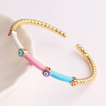 Skorter | Colorful Lucky Eye Open Cuff Bangle Bracelet For Women