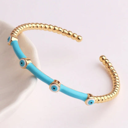 Skorter | Colorful Lucky Eye Open Cuff Bangle Bracelet For Women