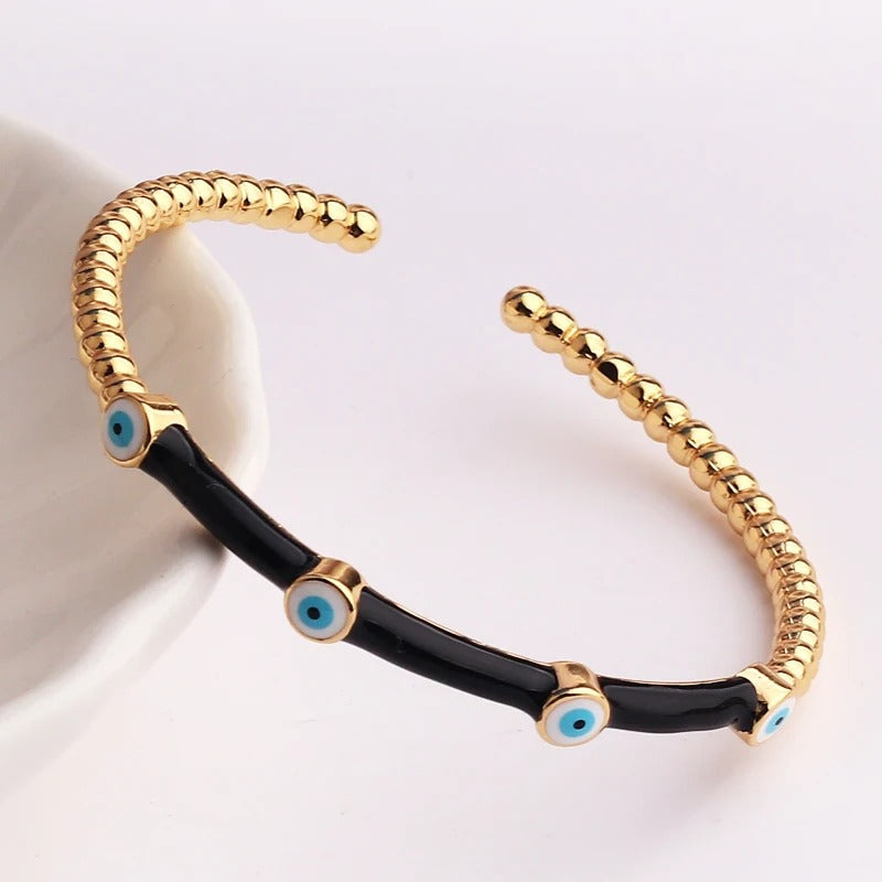 Skorter | Colorful Lucky Eye Open Cuff Bangle Bracelet For Women