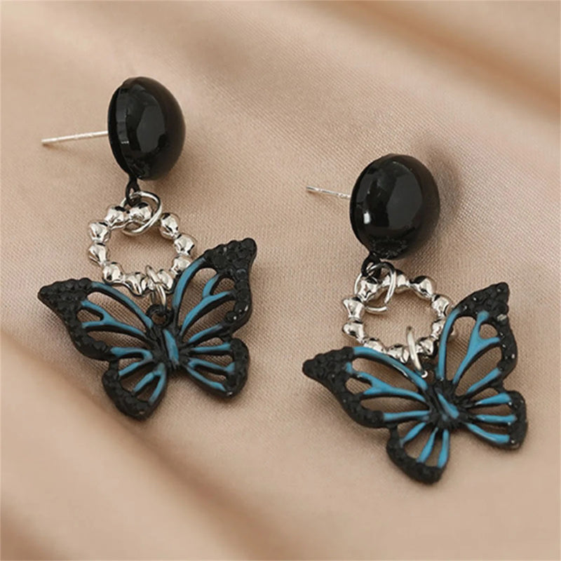 Skorter | Black Color Fashionable Ultra-Thin Flower Earrings Collection
