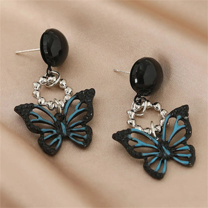 Skorter | Black Color Fashionable Ultra-Thin Flower Earrings Collection