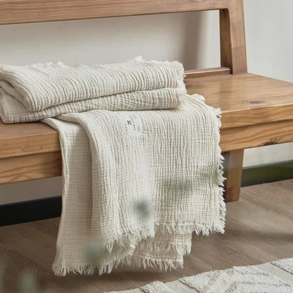Skorter | Allison Tassel Cotton Blanket 100% Woven Throw Blanket