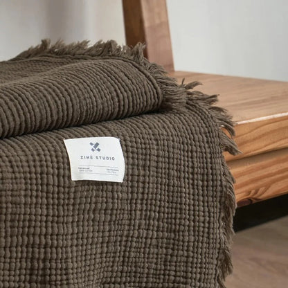 Skorter | Allison Tassel Cotton Blanket 100% Woven Throw Blanket