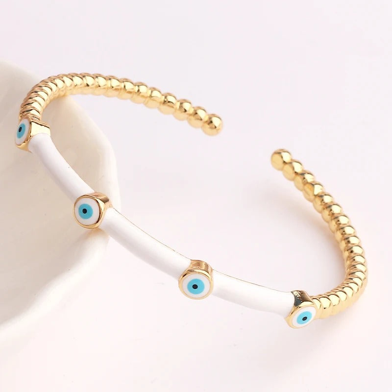 Skorter | Colorful Lucky Eye Open Cuff Bangle Bracelet For Women