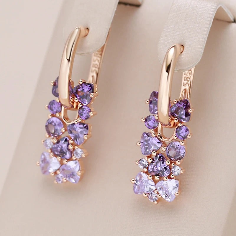 Skorter | Enchanting Purple Zircon Fashion Drop Earrings For Women