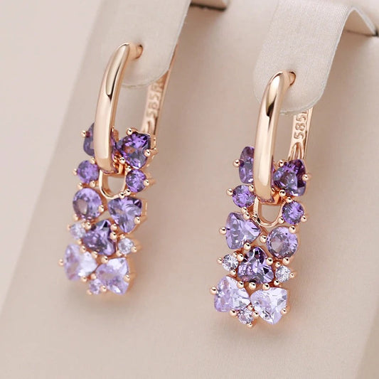 Skorter | Enchanting Purple Zircon Fashion Drop Earrings For Women