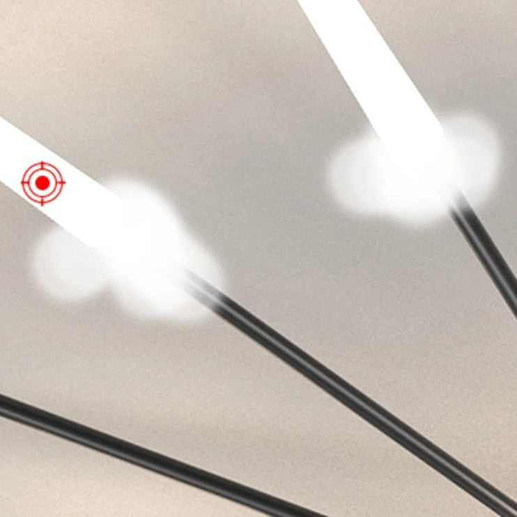 Skorter | Modern Industrial Ceiling Lamp Sputnik Fireworks | Black & Gold Finish. LED Lighting for Living Room. Dining Room & Bedroom Decor