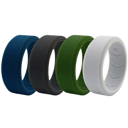 Skorter | Black Silicone Ring Set x 4– Stylish and Durable Wedding Band Alternative