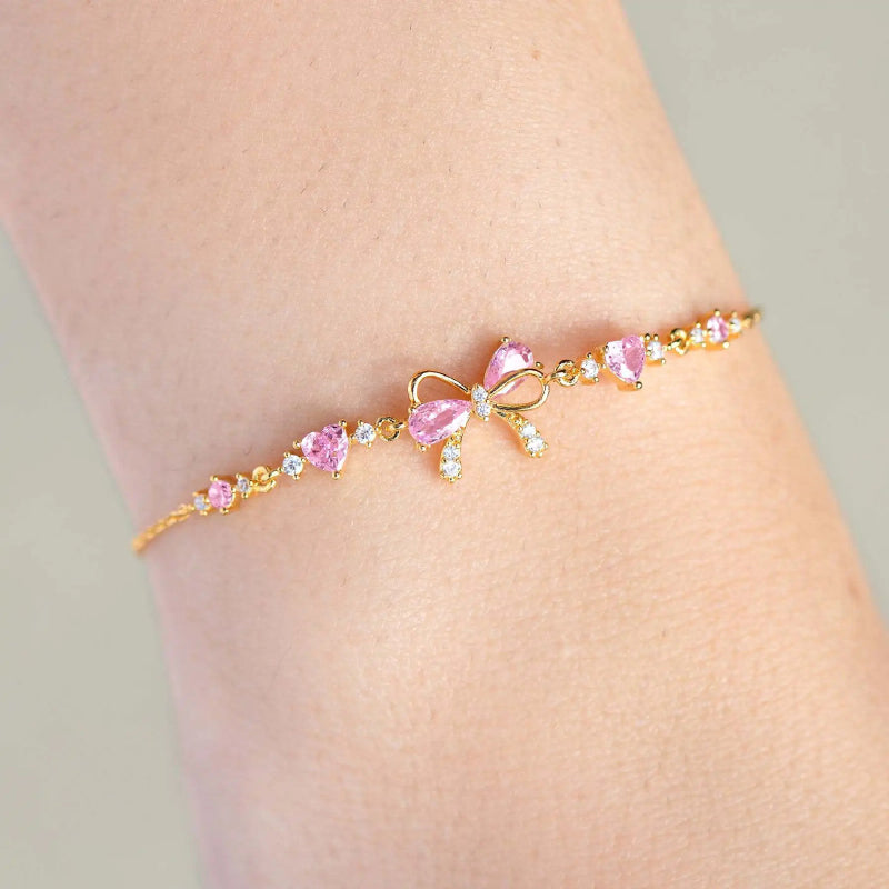 Skorter | Cute And Sweet Bowknot Heart Chain Zircon Bracelets