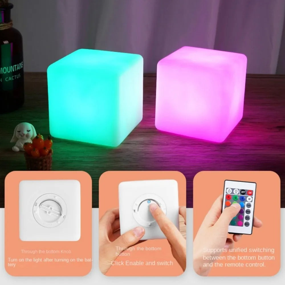 Skorter | Cube Lamp - Modern Square Lamp with Ambient Lighting