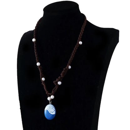 Skorter | Blue Charm Ocean Rope Chain Faux Pearl Choker Necklaces