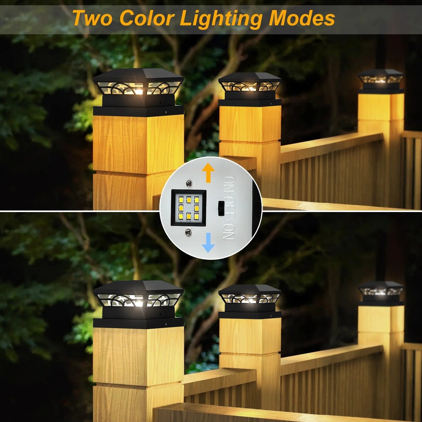 Skorter | Solar Post Cap Light - Durable Outdoor Solar Post Lights for Fence Posts