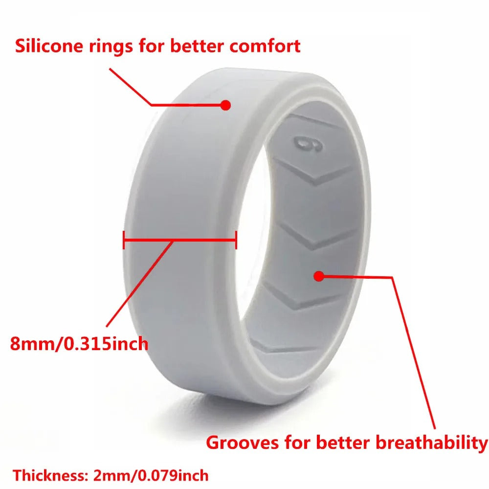 Skorter | Black Silicone Ring Set x 4– Stylish and Durable Wedding Band Alternative